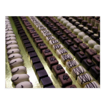 Assortiments de chocolat cartes postales