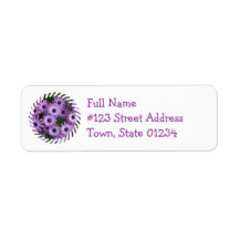 Aster Flower Return Address Label
