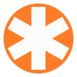 Asterisk - White on Orange