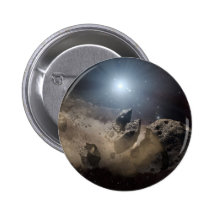 Asteroid bites the dust in space pin