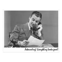 "Astounding! Everything looks good!" Postcard