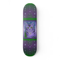 Astra Celestial Moon Stars Cat Fantasy Skateboard