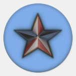 Astra Metallica Blue Round Sticker