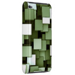 Astract Futuristic Cubes Green Barely There Ipod Cases