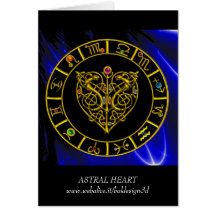 ASTRAL HEART Zodiac Birthday Greeting Card