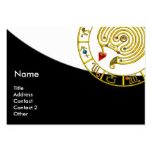 ASTRAL  LABYRINTH , black and white red Business Card Template
