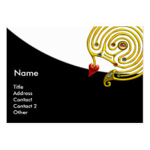 ASTRAL LABYRINTH , black red yellow blue Business Card Template
