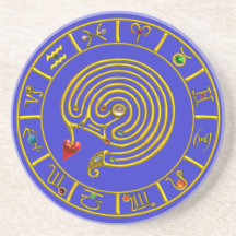 ASTRAL LABYRINTH blue Beverage Coasters