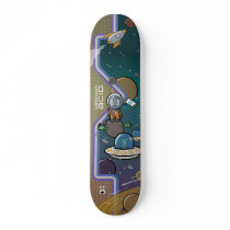 Astronaut Ambushed in Space by Aliens Skateboard skateboards