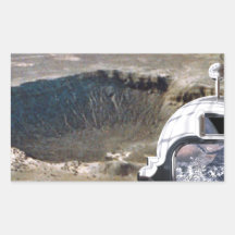 Astronaut and the Moon Rectangular Stickers