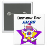 Astronaut birthday boy buttons