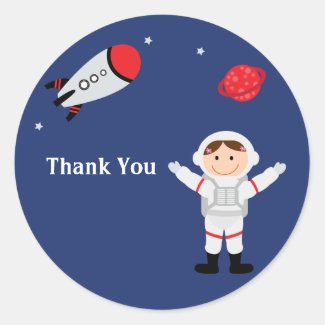 Astronaut Birthday Favour Stickers