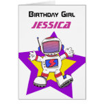 Astronaut birthday girl cards
