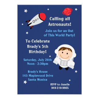 Astronaut Birthday Party Invitation