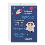 Astronaut Birthday Party Invitation Girl
