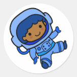 Astronaut boy round stickers
