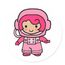 Astronaut Girl Sticker