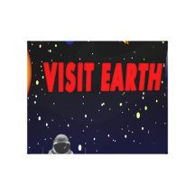 Astronaute de la terre de visite impression sur toile