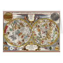 Astronomie vintage, carte céleste de Planisphere