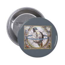 Astronomie vintage, Planisphere céleste de zodiaqu Pin's