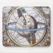 Astronomie vintage, Planisphere céleste de zodiaqu Tapis De Souris