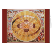 Astronomie vintage, système solaire Copernican ant Cartes