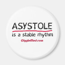 Asystole Medical Humour Fridge Magnet