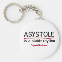 Asystole Medical Humour Keychain