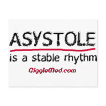 Asystole Medical Humour Postcard