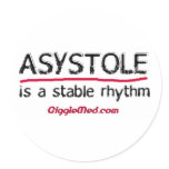 Asystole Medical Humour Stickers