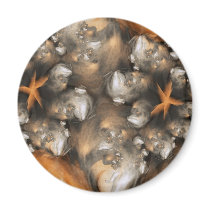 At The Beach Round Magnet