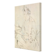 At the Cafe (pencil & ink on paper) canvas prints