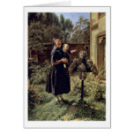 At The Cemetery By Reutern Gerhard Wilhelm Von Greeting Card