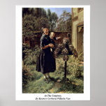 At The Cemetery By Reutern Gerhard Wilhelm Von Poster