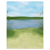 at the lake pretty landscape design flyer design