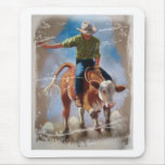 AT THE RODEO: PASTEL ART MOUSE PAD