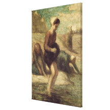 At the Water's Edge, c.1849-53 Stretched Canvas Print