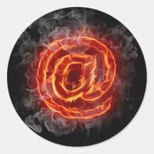 Atheist - burning A @ Round Stickers