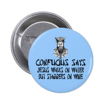 Atheist Confucius Pinback Button