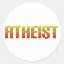 Atheist, hell wire fence style. round stickers