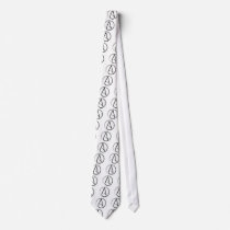 Atheist Symbol Neck Tie White