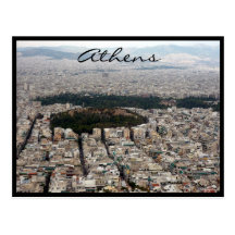 athens city streets postcard