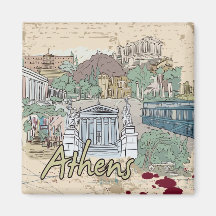 Athens Fridge Magnet
