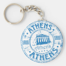 Athens Stamp Keychain