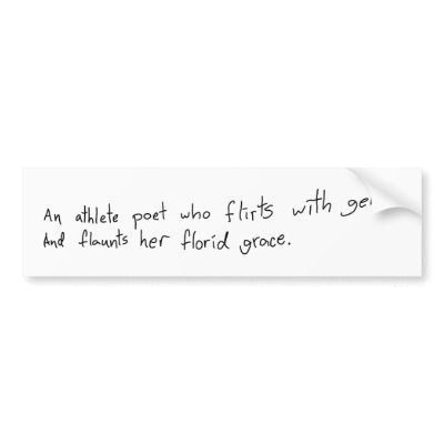 Athlete Poet Bumper Stickers by crescatgraffiti