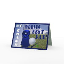 Athletes Worlds Best Dad & #1 Coach Greeting Card