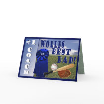 Athletes Worlds Best Dad & #1 Coach Greeting Card