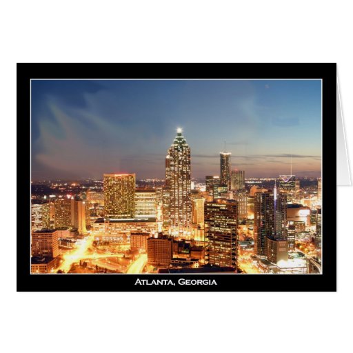 Atlanta, Georgia at Night - Beautiful Skyline Greeting Card