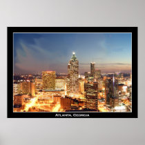 Atlanta, Georgia at Night - Beautiful Skyline Print