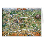 Atlanta Georgia Cartoon Map Card